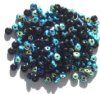 200 2x4mm Black AB Rondelle Beads